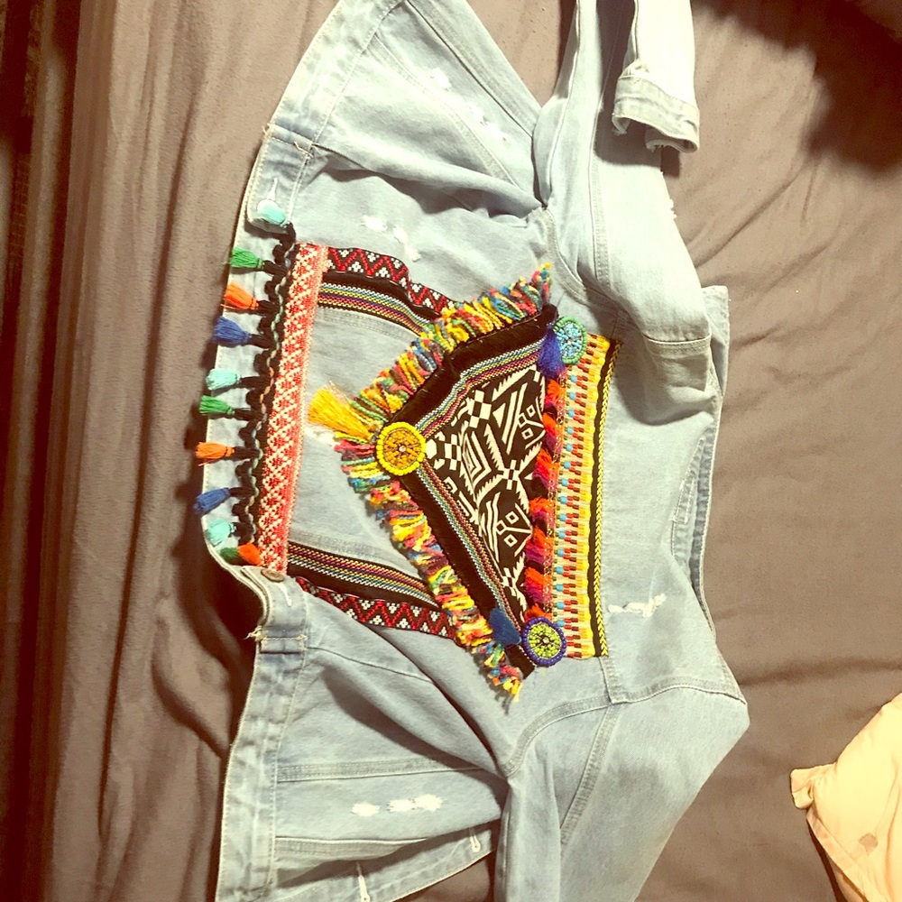 New w/o tags demin boho jacket w/decorative back